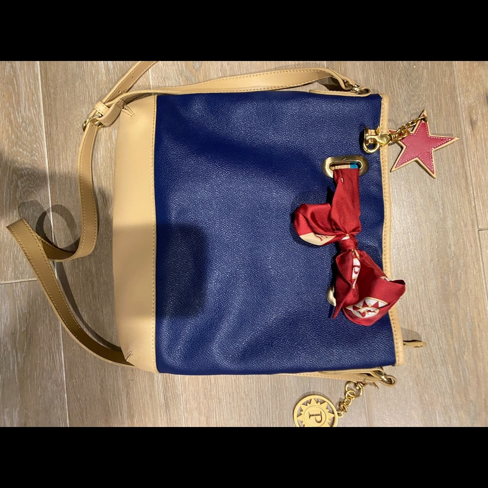 Blue over shoulder handbag